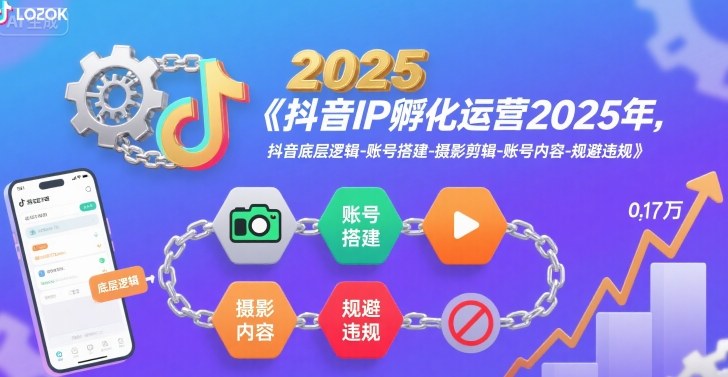 抖音IP孵化运营2025年，抖音底层逻辑-账号搭建-摄影剪辑-账号内容-规避违规-学链网创