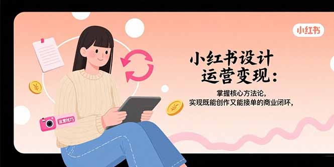 小红书设计运营变现：掌握核心方法论，实现既能创作又能接单的商业闭环-学链网创