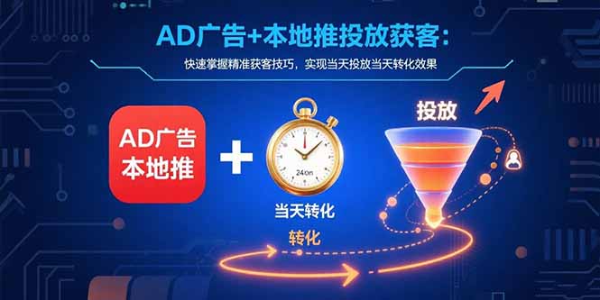 AD广告+本地推投放获客：快速掌握精准获客技巧，实现当天投放当天转化效果-学链网创
