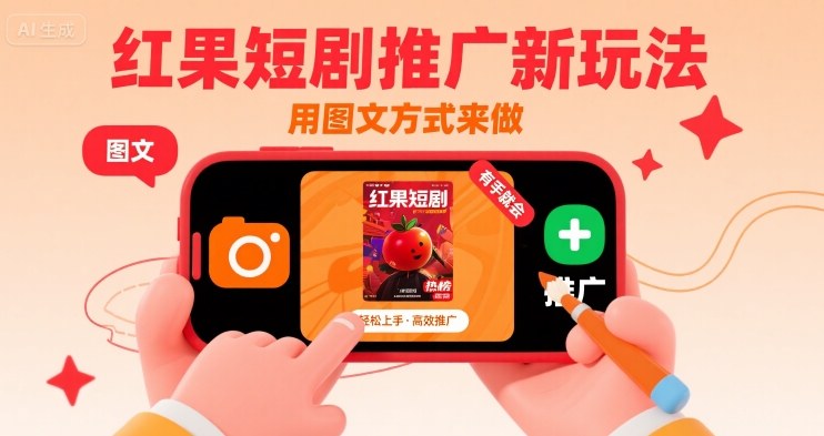 红果短剧推广新玩法，用图文方式来做，有手就会-学链网创