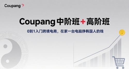 Coupang中阶班+高阶班，0到1入门跨境电商，在家一台电脑挣韩国人的钱-学链网创