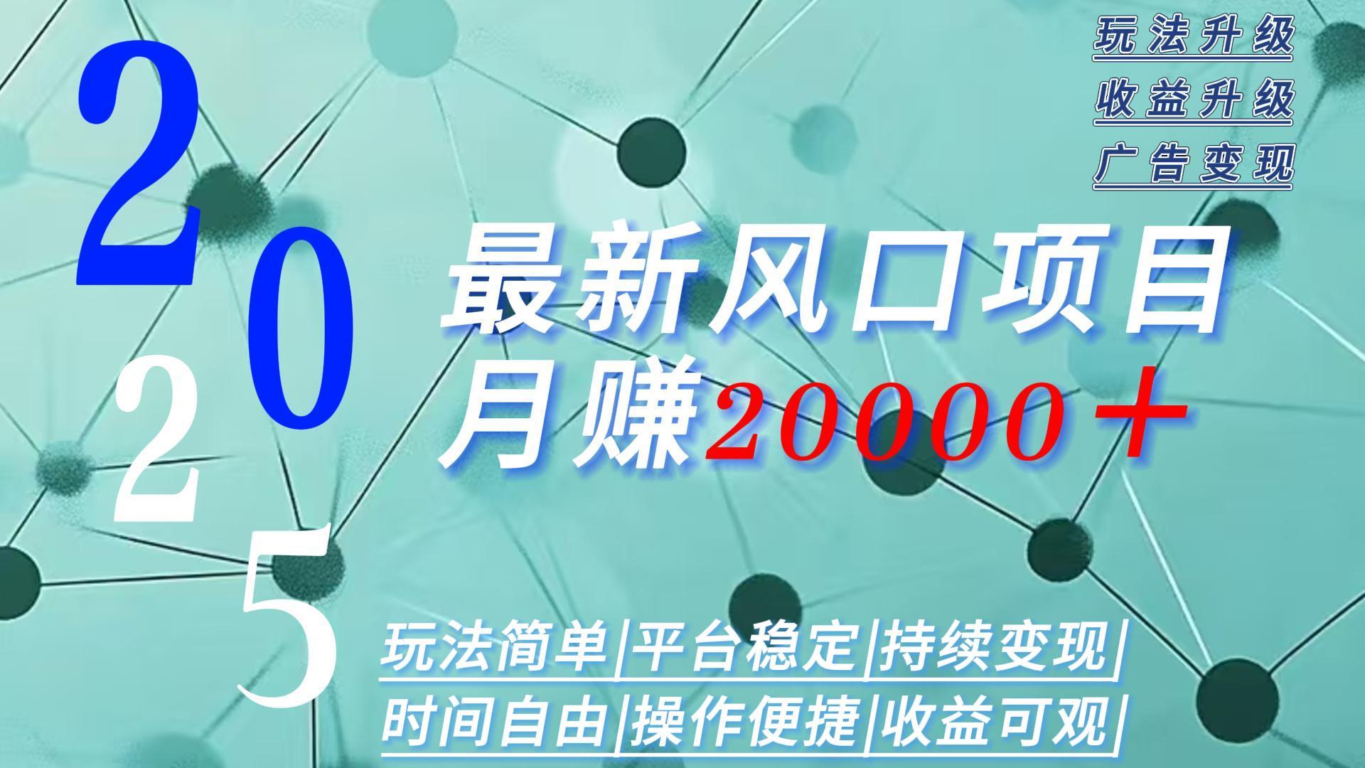 2025广告赛道新风口-月赚2W＋玩法简单，时间自由-学链网创