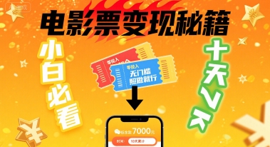 小白必看！卖电影票项目，零投入无门槛谁都能做，十天到手 7k，照做就行【揭秘】-学链网创