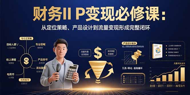 财务IP变现必修课：从定位策略、产品设计到流量变现形成完整闭环-学链网创