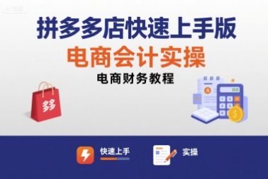 拼多多店快速上手版电商会计实操-电商财务教程-学链网创