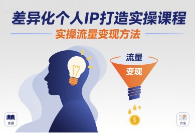 差异化个人IP打造实操课程，实操流量变现方法-学链网创