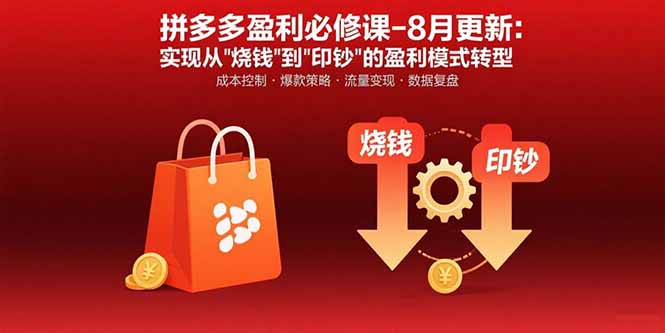 拼多多盈利必修课-8月更新：突破运营瓶颈 实现从烧钱到印钞的盈利模式转型-学链网创