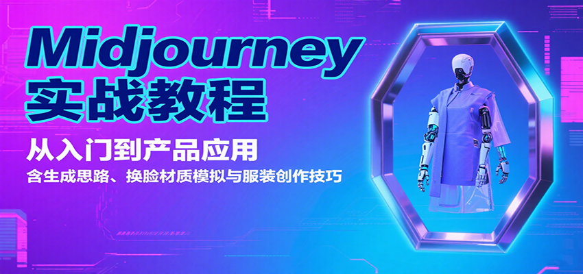 Midjourney实战教程：从入门到产品应用，含生成思路、换脸材质模拟与服装创作技巧-学链网创