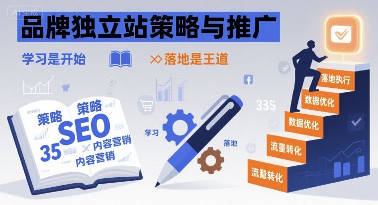品牌独立站策略与推广，学习是开始，落地是王道-学链网创