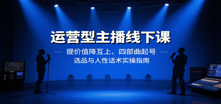 运营型主播线下课：提价值降互上、四部曲起号、选品与人性话术实操指南-学链网创