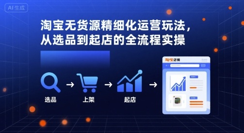 淘宝无货源精细化运营玩法，从选品到起店的全流程实操-学链网创