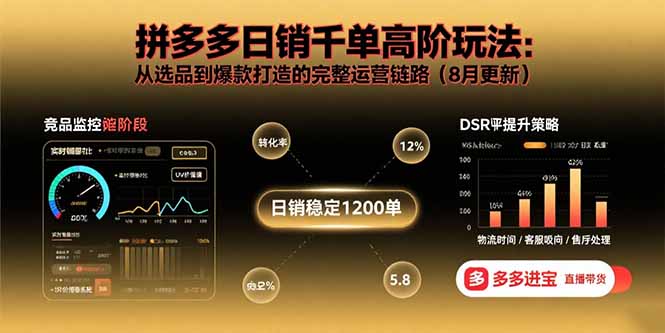 拼多多日销千单高阶玩法：从选品到爆款打造的完整运营链路(8月更新-学链网创