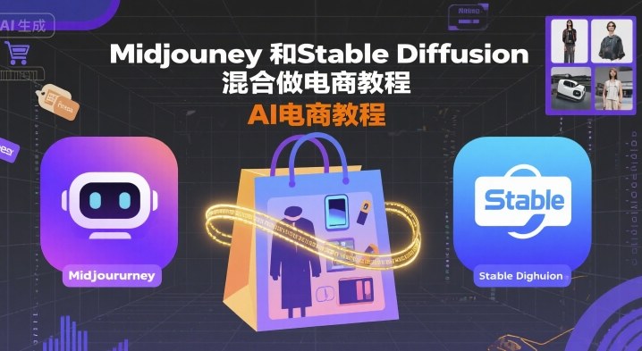 Midjourney和Stable Diffusion混合做电商教程-ai电商教程-学链网创