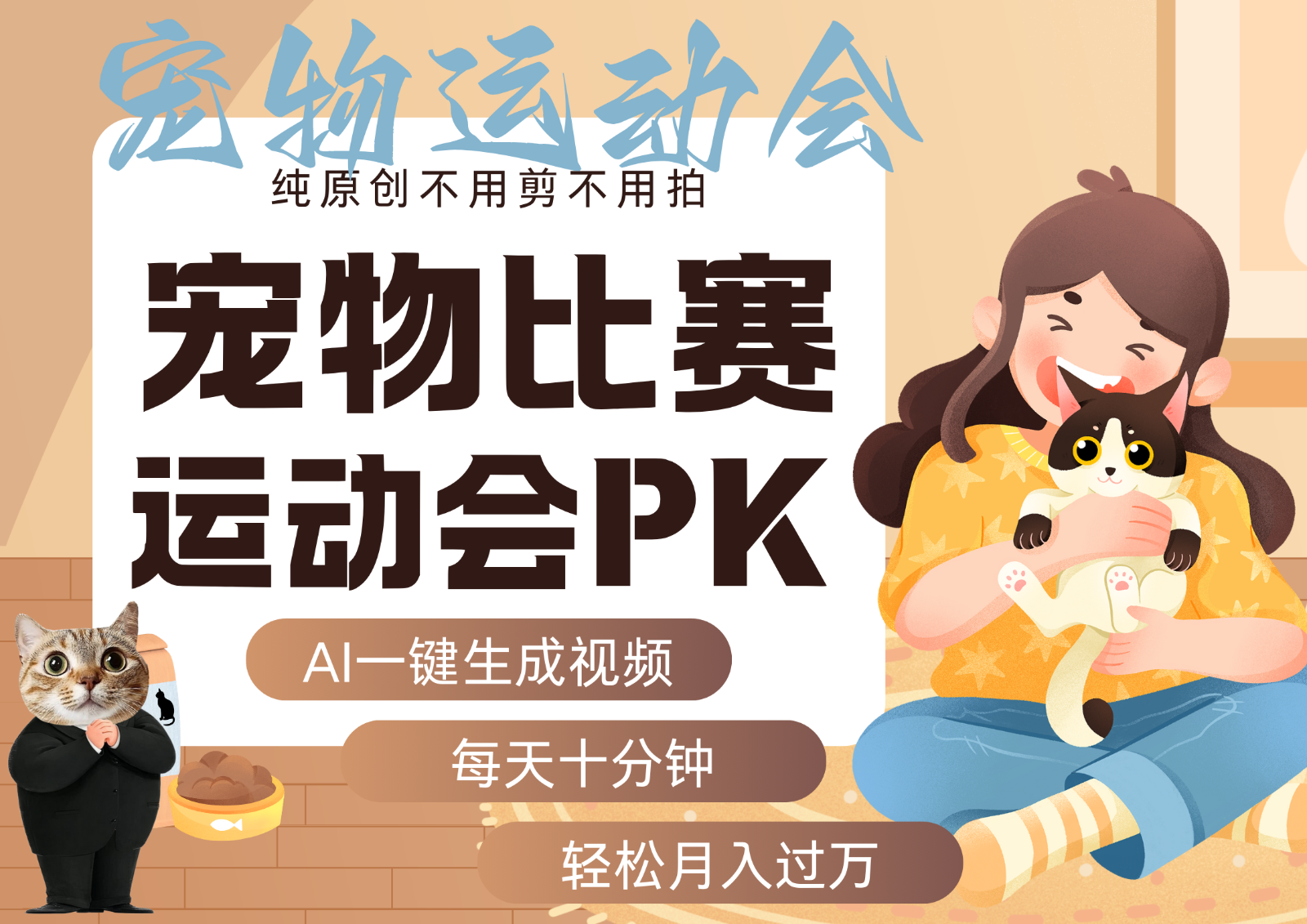 AI萌宠运动员跳水 射击 篮球 足球比赛 每天十分钟 附详细提示词文案库 代替做…-学链网创