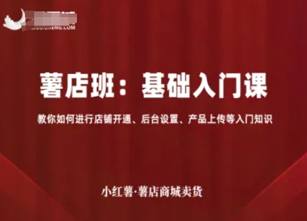 小红薯薯店商城卖货，基础入门课，教你如何进行店铺开通、后台设置、产品上传等入门知识-学链网创