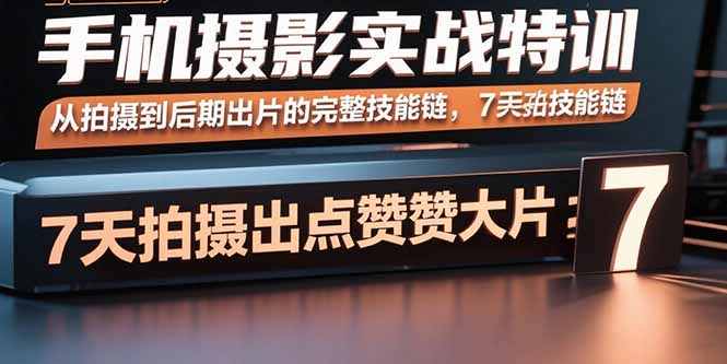 手机摄影实战特训，从拍摄到后期出片的完整技能链，7天拍出点赞大片-学链网创