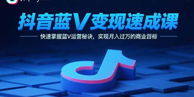 抖音蓝V变现速成课，快速掌握蓝V运营秘诀，实现月入过万的商业目标-学链网创