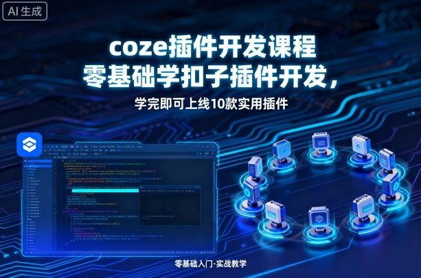 coze插件开发课程，零基础学扣子插件开发，学完即可上线10款实用插件-学链网创