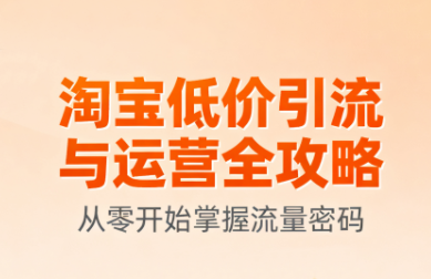 淘宝低价引流与运营全攻略(更新9月)-学链网创