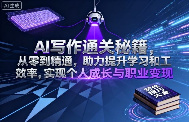 AI写作通关秘籍，从零到精通，助力提升学习和工作效率，实现个人成长与职业变现-学链网创