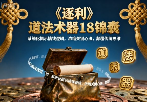《逐利》道法术器18锦囊，系统化揭示搞钱逻辑，浓缩关键心法，颠覆传统思维-学链网创