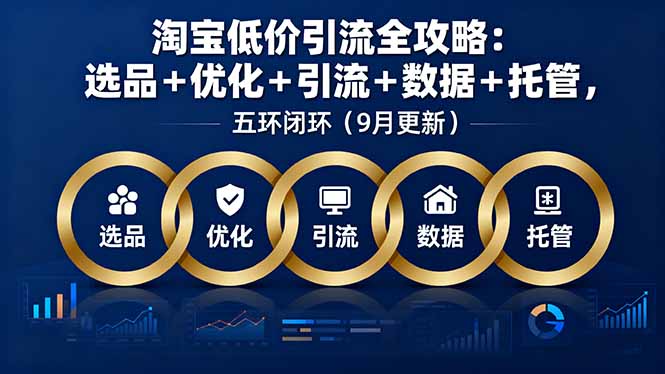 淘宝低价引流全攻略：选品＋优化＋引流＋数据＋托管，五环闭环(9月更新-学链网创