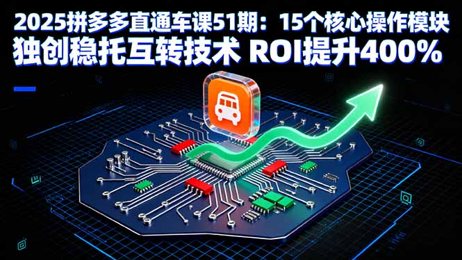 2025拼多多直通车课51期：15个核心操作模块 独创稳托互转技术 ROI提升400%-学链网创