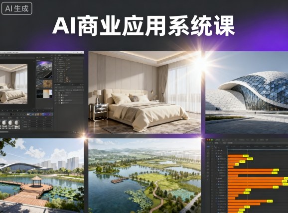 AI商业应用系统课，室内-软装-建筑-景观，智能设计+效果图+动画画实战-学链网创