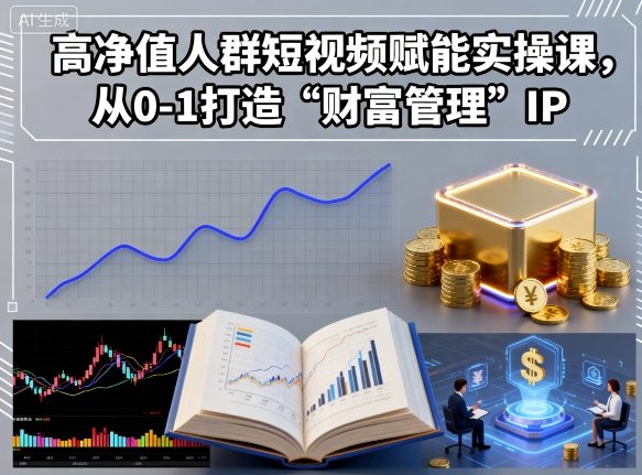 高净值人群短视频赋能实操课，从0-1打造“财富管理”IP-学链网创