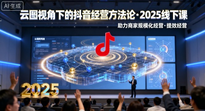 云图视角下的抖音经营方法论，2025线下课，助力商家规模化经营，提效经营(录音+字幕)-学链网创