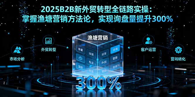 2025B2B新外贸转型全链路实操：掌握渔塘营销方法论，实现询盘量提升300%-学链网创