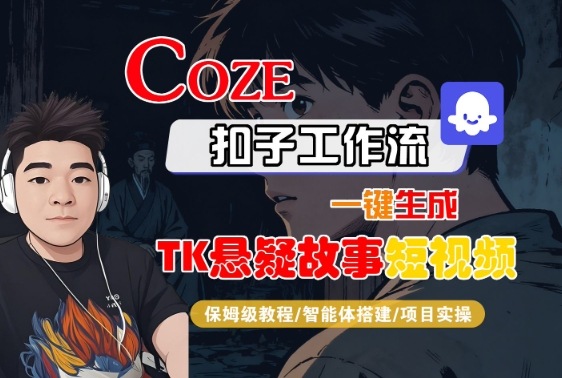 Coze扣子智能体工作流一键生成“TK悬疑故事“短视频，全流程保姆级教学-学链网创