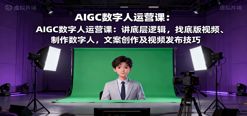 AIGC数字人运营课：讲底层逻辑，找底版视频、制作数字人，文案创作及视频发布技巧-学链网创