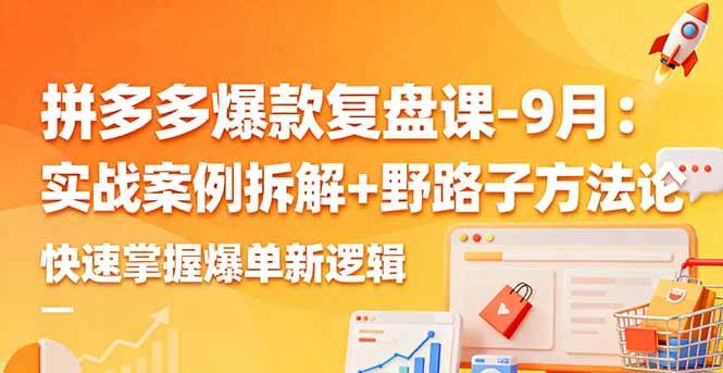 （16176期）拼多多爆款复盘课-9月：实战案例拆解+野路子方法论，快速掌握爆单新逻辑-学链网创
