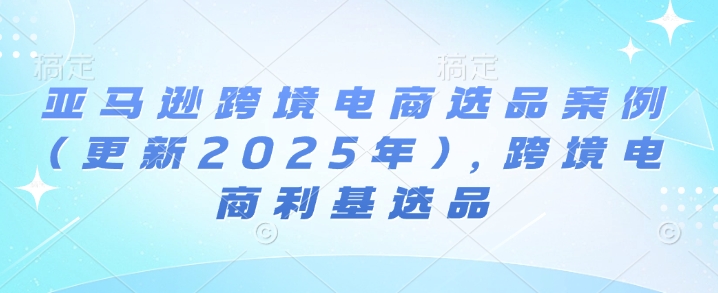 亚马逊跨境电商选品案例(更新2025年10月)，跨境电商利基选品-学链网创