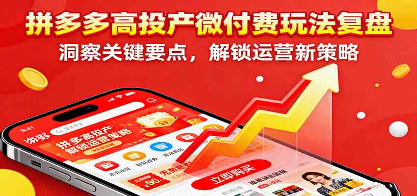 拼多多高投产微付费玩法复盘，洞察关键要点，解锁运营新策略-学链网创