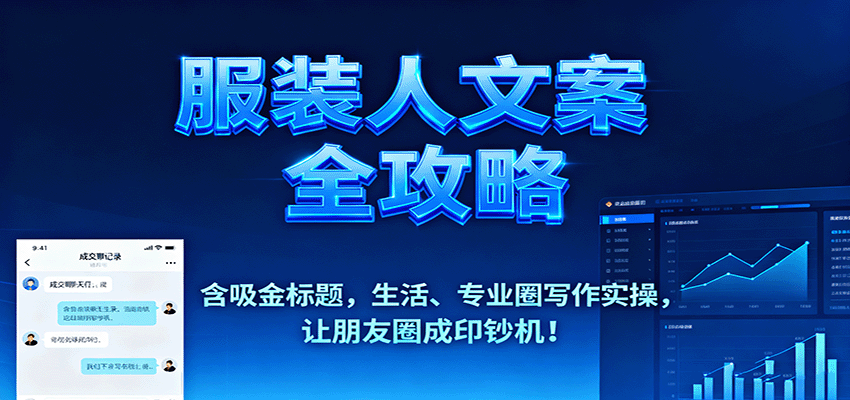 服装人文案全攻略，含吸金标题，生活、专业圈写作实操，让朋友圈成印钞机！-学链网创