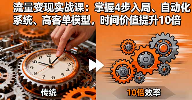流量变现实战课：掌握4步入局、自动化系统、高客单模型，时间价值提升10倍-学链网创