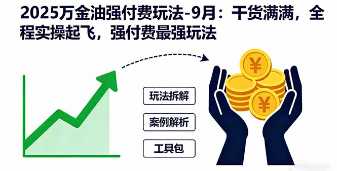 2025万金油强付费玩法-9月：干货满满，全程实操起飞，强付费最强玩法-学链网创