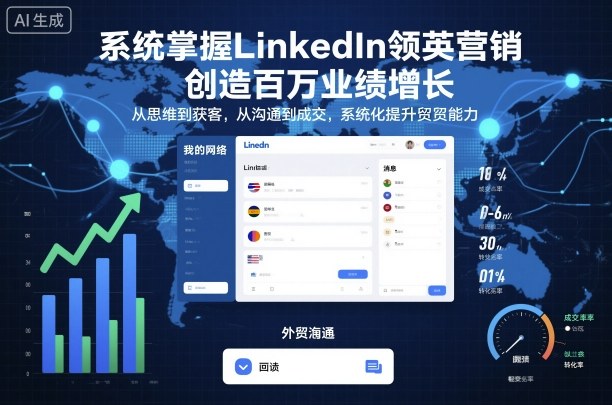 系统掌握LinkedIn领英营销，创造百万业绩增长，从思维到获客，从沟通到成交，系统化提升外贸能力-学链网创