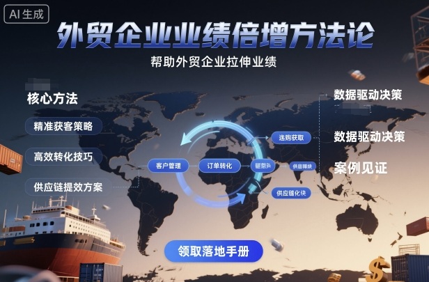 外贸企业业绩倍增方法论，帮助外贸企业拉伸业绩-学链网创