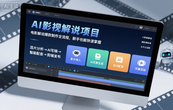 AI影视解说项目，电影解说爆款制作全流程，新手也能快速掌握-学链网创
