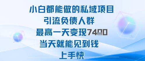 2025年小白都能做的私域项目引流负债人群最高一天变现1k+高变现难度低当天就能见到钱上手快-学链网创