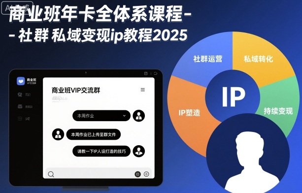 商业班年卡全体系课程-社群私域变现ip教程2025-学链网创
