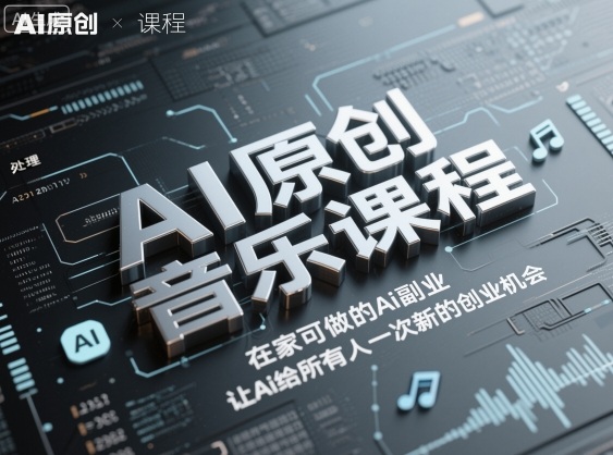 AI原创音乐课程，在家可做的Ai副业，让Ai给所有人一次新的创业机会-学链网创