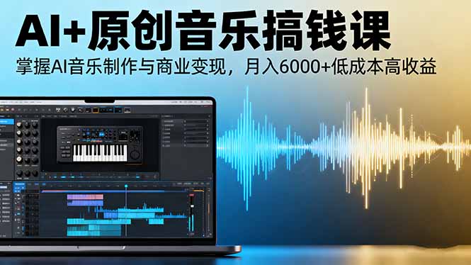 AI+原创音乐搞钱课：掌握AI音乐制作与商业变现，月入6000+低成本高收益-学链网创