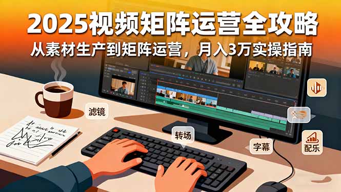 2025短视频矩阵运营全攻略：从素材生产到矩阵运营，月入3万实操指南-学链网创