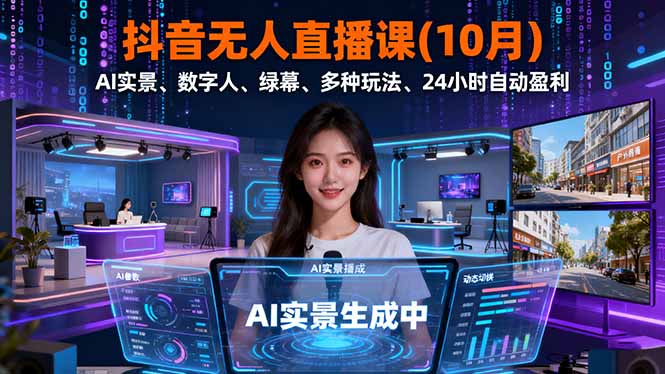 抖音无人直播课(10月-学链网创