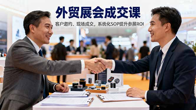 外贸展会成交课，含目标制定、客户邀约、现场成交，系统化SOP提升参展ROI-学链网创