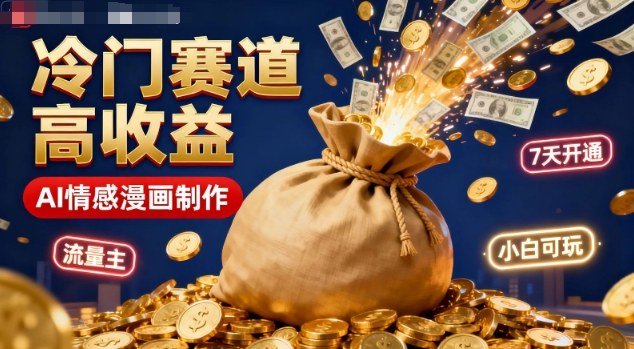 公众号冷门赛道，用AI做情感漫画，7天开通流量主，操作简单，小白可玩-学链网创